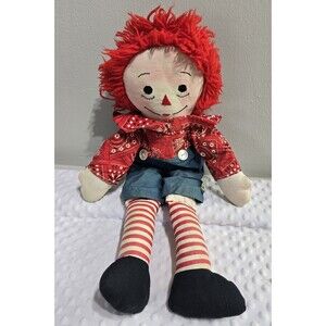 Vintage Raggedy Andy 1970's Distressed Handmade Original Clothes Large 25 " Doll